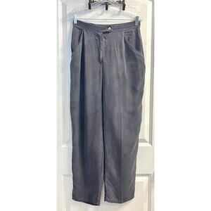 Russ Berens 100% Tencel Pintuck Pants Womens Size 8 Gray Preppy Soft